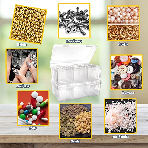 26 Pack Mini Clear Plastic Bead Storage Containers Organizers with Lids Diamond Painting Storage Cases for Small Items Jewelry Beads Art Accessories Organizing Bin Box for Crafts Screws Drill Keepers