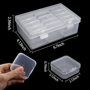 26 Pack Mini Clear Plastic Bead Storage Containers Organizers with Lids Diamond Painting Storage Cases for Small Items Jewelry Beads Art Accessories Organizing Bin Box for Crafts Screws Drill Keepers