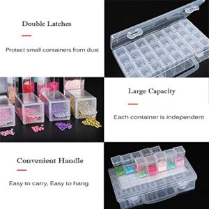 SanerDirect 32 Grids Diamond Painting Drill Storage Containers, Diamond Organizer Case Embroidery Beads Storage Box with Label