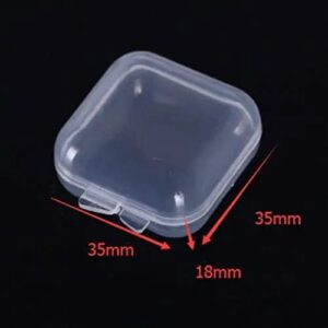 GBSTORE 10 Pcs Mini Clear Plastic Box 1.8 mm Thicken Square Jewelry Earplug Pill Storage Box Case Container with Lid for Bead Makeup Craft Project