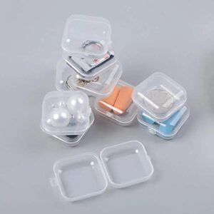 GBSTORE 10 Pcs Mini Clear Plastic Box 1.8 mm Thicken Square Jewelry Earplug Pill Storage Box Case Container with Lid for Bead Makeup Craft Project