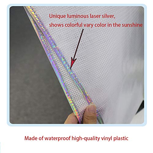 BUSOHA Large Clear Mesh Vinyl Bag with Handle and Zipper/Waterproof Art Storage Bag for Artworks, Charts and Teaching Material Multipurpose -19 x 25 Inch