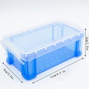 testyu Small Plastic Box, 4.3" X 2.3" X 1.5" Stackable Mini Plastic Storage Box with Lid, Clear Plastic Organizer Container for Jewelry Beads Small Crafts Items Accessories - 6 Pack