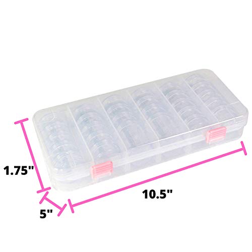 Everything Mary Large Plastic Bead Storage Organizer Box, 28 Jars - Containers for Beads & Supplies - Organizers for Craft, Art, Painting - Plastic Container Case for Organization