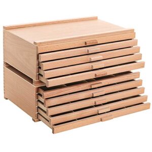 u.s. art supply 10 drawer wood artist supply storage box – pastels, pencils, pens, markers, brushes