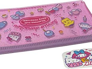 Sanrio Characters Flat Vinyl Glitter Pouch 20×10 cm Zipper Pen Accessories Case Bag (Fancy)