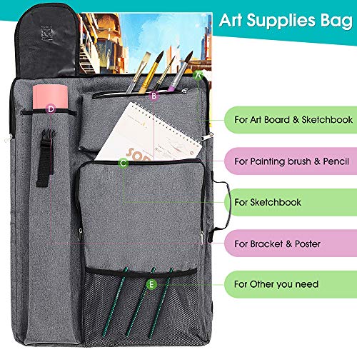 IN.DI&IN.WE Art Portfolio Case 18 x 24,Art Bags for Supplies Artwork/Poster Board/Project/Drawing Case.Large Art Portfolio/Display Screen Carrying and Traveling