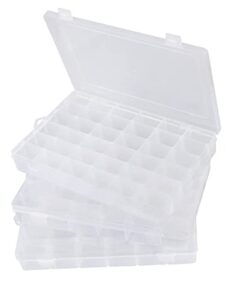 hlotmeky bead organizer box 3 pack plastic craft organizer 36 grid compartment organizer box with dividers clear tackle box