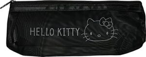 sanrio hello kitty accessories cosmetic mesh nylon polyester pencil case bag pouch zipper case bag with gusset 21×6×3.5cm stationary (simple)