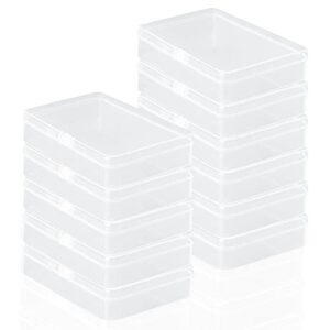 clear plastic beads storage containers empty mini storage containers box,12 pack plastic storage containers with lids,beads storage box with hinged lid for beads,earplugs,pins, small items