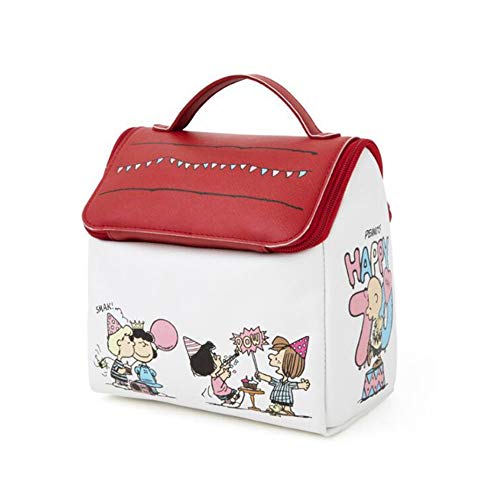 FINEX Snoopy Special Peanut Happy 70 Years House with Roof Style Portable Cosmetic Makeup Bag Organizer Multifunction Toiletry Bags Storage Case for Travel Business Double Zippers