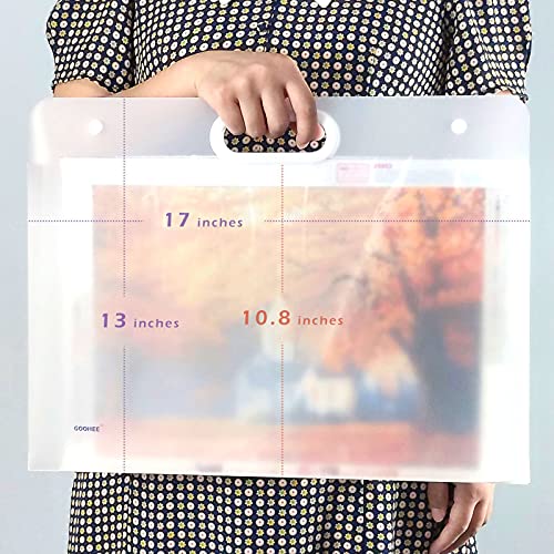 GOOHEE Art Portfolio Folder for Artwork 17 x 13 inches- with Stiff Sides, Solid Enough - Premium Diamond Painting Storage Containers - Large Poster Storage Containers (17Wx13H)