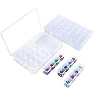 perzomido 2 pack 28 slots plastic craft organizer case diamond storage box(2pcs)