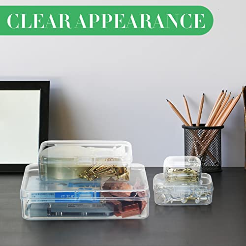 76 Pcs Mixed Sizes Storage Containers Box with Hinged Lid Clear Mini Organizer Plastic Storage Containers Rectangular Empty Small Plastic Containers for Small Items Art Craft Jewelry Projects