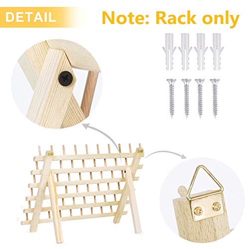 MOOACE 60 Spool Sewing Thread Rack with Hanging Hook, Wall Mounted Wooden Thread Holder Organizer for Embroidery, Hair Braiding, Sewing