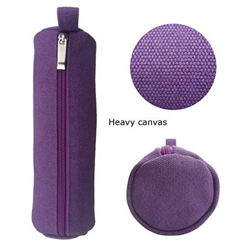 Enyuwlcm Heavy Canvas Stationery Stylish Simple Pencil Bag and Durable Compact Zipper Pencil Case Pouch 1 Pack Purple