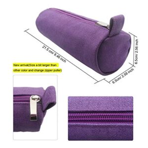 Enyuwlcm Heavy Canvas Stationery Stylish Simple Pencil Bag and Durable Compact Zipper Pencil Case Pouch 1 Pack Purple