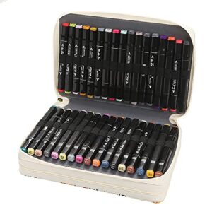 Lbxgap Marker Pen Organizer Case Lipstick Organizer 68 Slots Large Capacity with Handy Wrap Portable Multilayer Holder for Prismacolor Markers, Touch Spectrum Noir Paint Sharpie Markers