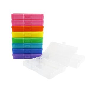 novelinks Transparent 4" x 6" Photo Storage Boxes - Photo Organizer Cases Photo Keeper Picture Storage Containers Box for Photos - 10 PACK (Multi-colored)
