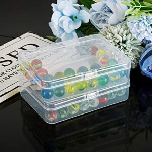 Kingrol 18 Pack Mini Clear Plastic Storage Containers with Lids, 4-1/2 x 3-3/8 x 1-1/8 Inch Empty Hinged Boxes for Beads, Jewelry, Tools, Craft Supplies, Flossers, Fishing