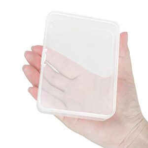 Kingrol 18 Pack Mini Clear Plastic Storage Containers with Lids, 4-1/2 x 3-3/8 x 1-1/8 Inch Empty Hinged Boxes for Beads, Jewelry, Tools, Craft Supplies, Flossers, Fishing