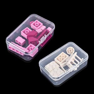 24 Pcs Mixed Sizes Small Plastic Box Rectangular Mini Clear Plastic Storage Containers Plastic Beads Storage Containers Empty Case Organizer with Hinged Lids for Beads, Crafts, Jewelry, Small Items