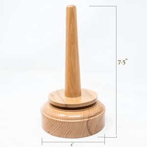 FYNJREX Wood Yarn Holder with Twirling Mechanism Classic