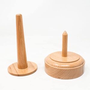 FYNJREX Wood Yarn Holder with Twirling Mechanism Classic