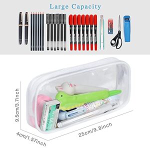 Toplive 4 Pcs Pencil Case Set, Clear Pencil Pouch Bag, PVC Zipper Pen Case, Pencil Storage, Makeup Bag Travel Toiletries Bag for Women, Portable Office Supplies Pouch for Students Adults