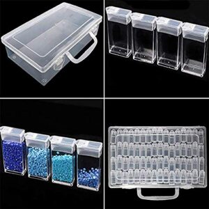 RZJZGZ 64 Grid Diamond Embroidery Box Jewelry Drill Storage Boxes Clear Plastic Diamond Painting Accessories Boxes for DIY Craft