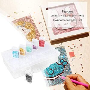 RZJZGZ 64 Grid Diamond Embroidery Box Jewelry Drill Storage Boxes Clear Plastic Diamond Painting Accessories Boxes for DIY Craft