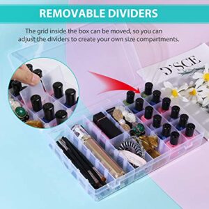 Umirokin 2 Packs 36 Compartment Bead Organizer Box with Removable Dividers,Craft Organizers and Storage,Plastic Organizer Box for Tackle Rock Collection Screw Washi Tape Sewing Thread Nail