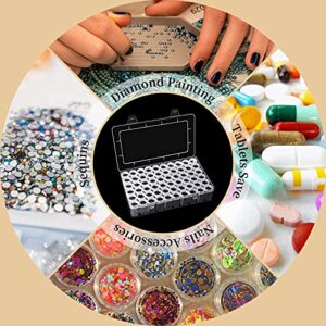 60 Grids Diamond Painting Storage Containers 5D Art Craft Accessories Beads Organizers with 64 Pieces of Label Stickers for Nail Diamonds Rhinestone Beads Seeds Storage