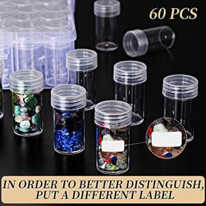 60 Grids Diamond Painting Storage Containers 5D Art Craft Accessories Beads Organizers with 64 Pieces of Label Stickers for Nail Diamonds Rhinestone Beads Seeds Storage