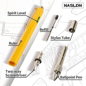 NASLDN Gifts for Men, Dad Gifts, Birthday Gifts for Men-Multitool, Boyfriend Gifts, Cool Gadgets, Gifts for Dad-Multitool Pen, Ballpoint With 4 Refills Work Last Longer