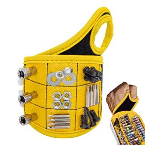 magnetic wristband tools for holding screws, nails, drill bits for men women with 16 strong magnets, unique gifts diy magnetic wristband pick-up gadgets for husband father dad