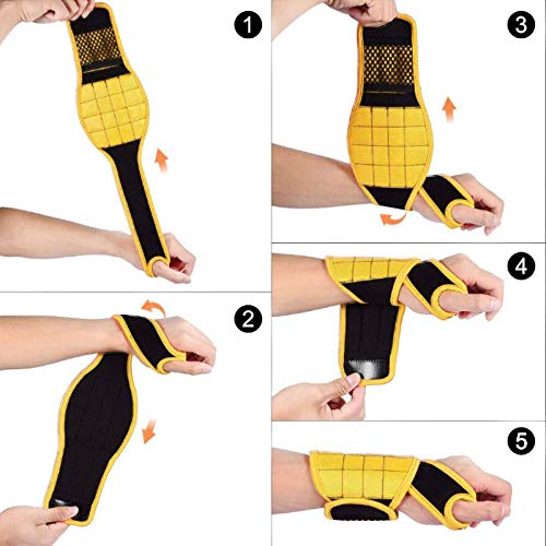 Magnetic Wristband Tools for Holding Screws, Nails, Drill Bits for Men Women with 16 Strong Magnets, Unique Gifts DIY Magnetic Wristband Pick-Up Gadgets for Husband Father Dad