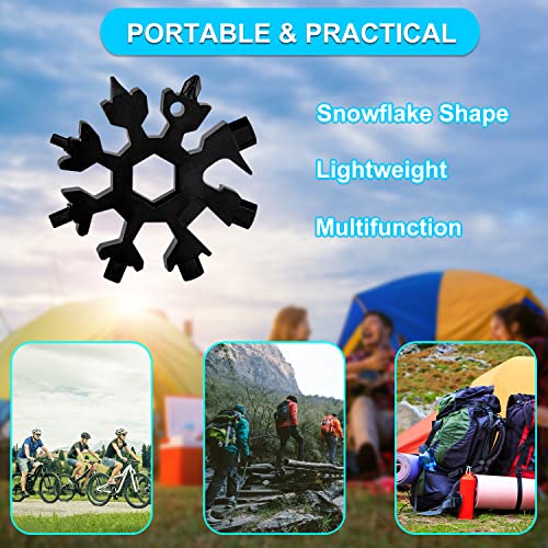 2 Pack 18 In 1 Snowflake Multi Tool, Stainless Steel Beer Bottle Opener, Flat Phillips Screwdriver Kit/Wrench, for Outdoor Travel Camping Adventure Daily Gadget Christmas Gift