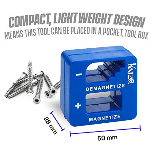 Katzco Blue Precision Magnetizer and Demagnetizer - 3 Pack - for Screwdrivers, Screws, Drill Bits, Sockets, Nuts, Bolts, Nails, Drivers, Wrenches, Tweezers, and Other Steel Tools