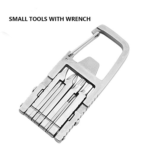 Octaville keychain Multitool 13 in 1 Folding Multi Tool hand tools Stainless Steel Bottle Opener Snowflake Flat Phillips Kit sim card removal tool（field）