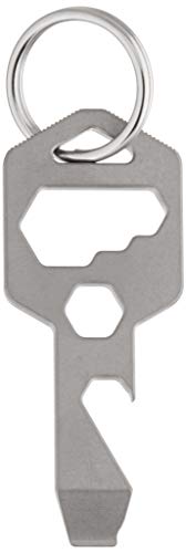 CLOSS 8 in 1 Titanium Multitool Keychain- Bottle Opener, Screwdriver and Wrench (Silver)