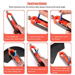 AIYOO Precise Contour Gauge Tool Lurui Scribe Tool with Adjustable Lock for Pencil, Super Gauge Shape and Outline Tool Construction Tools Flooring Tools