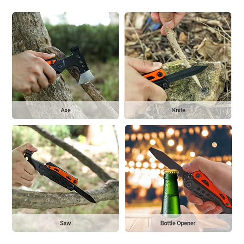 Sahara Sailor Multitool Survival Gear Outdoor Multi Tool Gifts for Men Women, 15 in 1 Hatchet with Knife Axe Hammer Saw Screwdrivers Pliers Bottle Opener Durable Sheath(18-in-1 Snowflake Extra Gift )