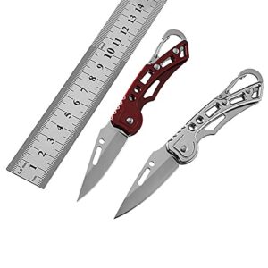 shixu folding knife2pcs mini keychain knife men’s and women’s pocket knife used for cutting rope, paper boxes and fruits easy to carry daily. closed length 3.15inch/8cm