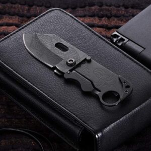 Bundle of 2 Items - Small Pocket Knife - Folding Wallet Knife - Mini Tactical Knife with Money Clip - Cool Dragon Blade Credit Card - Tactical Paracord Stainless Steel Pocket Knives w/Clip for Men