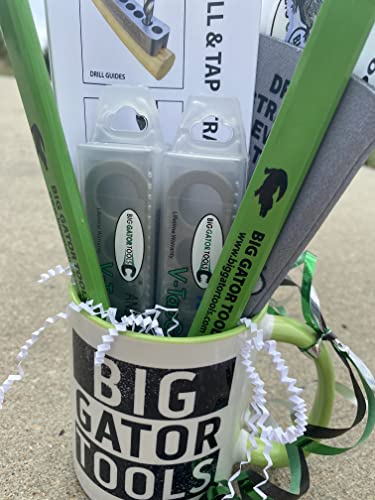 Tap Gift Set- 2 tools, 2 carpenter pencils, mug, can cooler, stickers + more-10 piece assortment - Fun gift for men or women - birthday anniversary holiday Christmas get well Big Gator drill + tap