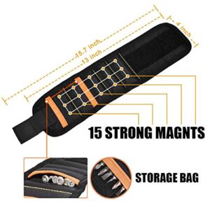 Magnetic Wristband with Strong Magnets for Holding Screws, Nails, Drill Bits, Unique Gift for Men, Father/Dad, Husband, Boyfriend, Handyman, Him, Carpenters