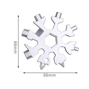 Acxico 3Pcs 18 In 1 Stainless Tool MultiTool Portable Snowflake Shape Key Chain Screwdriver