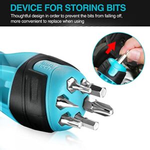 DURATECH Stubby Ratcheting Screwdriver, 12-in-1 Multi-bit Short Screw Drivers, Innovated Bits Quick-Load Mechanism, with Phillips, Slotted, Torx, Square Bits Stored in Handle