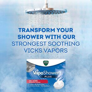 Vicks, VapoShower Plus, Shower Steamers, Eucalyptus Shower Steamer & Menthol Scent, Clean Dissolving Vapor Shower Tablets, Aromatherapy Shower Steamer & Shower Bombs, 12 count